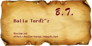 Balla Teréz névjegykártya